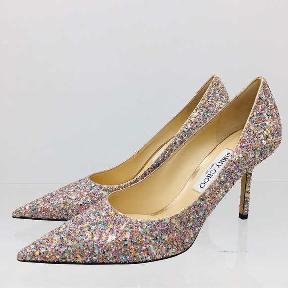 Jimmy Choo LOVE 85 MOCHI Luminous Glitter Fabric Women's Pump